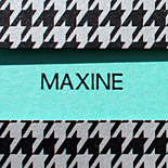 Maxine: Gossip Girl: houndstooth folder with black, silver and turquoise