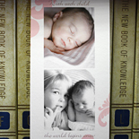 Quinn: birth announcement with color and black and white photos