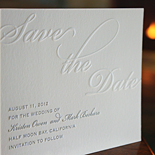 Kristen and Mark: blind and silver letterpress save the date