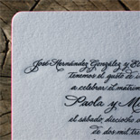 Paola and Michael: hand calligraphed multi-lingual suite, engraved in black on duplex card stock with hot pink edging