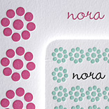 Norah: sweet 3 color letterpress Bat Mitzvah invitation