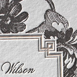 Meagan and Patrick: vintage floral motif, letterpressed