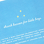 Jennifer: sweet baby shower invitation in blue with a constellation of stars