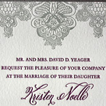 Kristen and Stephen: 2 color letterpressed invitation with silver backer