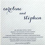 Caroline and Stephen: a textured pattern makes this invitation so striking