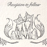 Jessica and Daniel: sweet custom fox illustration done by one of our in-house designers, letterpressed in charcoal