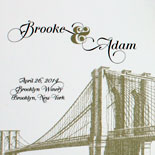 Brooke and Adam: favor tags, place cards and wedding program based on the Vinegar Hill and Washington Square suites from PostScript Brooklyn