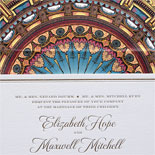 Elizabeth and Maxwell - A marvelous collection featuring custom art by Victoria Neiman Illustration including the grand statement of the venue's dome on the liner and repeated on wedding day stationery