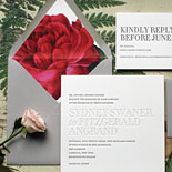 Sydney and Fitzgerald - love the bursting pop of color from the floral liner, edge painting and the always glorious texture of deeply letterpressed paper