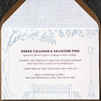 Fort Tryon Park: wedding invitations exclusively from PostScript Brooklyn