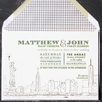 South Ferry: wedding invitations exclusively from PostScript Brooklyn