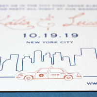 Waterfront Terrace: wedding invitations exclusively from PostScript Brooklyn