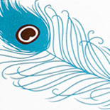 Lia: teal and brown peacock motif, digitally printed