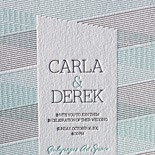 Carla and Derek: two color retro optic design, letterpress printed