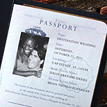Dalia and Brian: personalized passport invite 