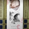Quinn: birth announcement with color and black and white photos