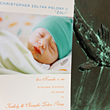 Christopher: digitally printed baby announcement with photo