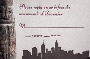 Julia and Andreas: Riverside Drive, reply card detail