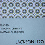 Jackson: Bar Mitzvah invitation with layered card and concentric ring liner