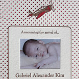 Gabriel: 2 color letterpress birth announcement with photo