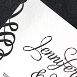 Jennifer and William: invitation letterpress in black ink on #10 card stock