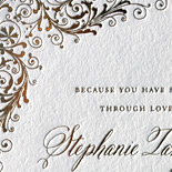 Stephanie and Oliver: foil stamped scroll design