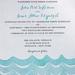 Julia and James: watercolor wave design layered card, flat printed