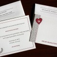 Micah: letterpress sock monkey birth announcement and thank you card with adorable stitching motif