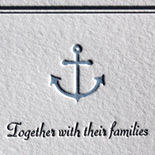 Rebecca and Scott: Nautical theme wedding invitation suite complete with knotted rope and anchor, letterpress printed