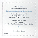 Charles: communion invitation printed in thermography with beaded border