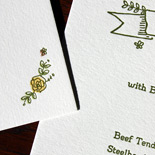 Carolyn and Benjamin: sweet menu adorned with tiny flowers