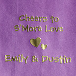 Emily and Dustin: gold foil stamped goodie bag