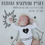 Elliana: super baby photo birth announcement with a little custom illustration help