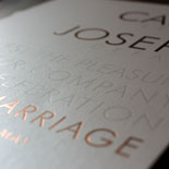 Casey and Joseph: shimmer paper plus champagne and soft penny foil and taupe letterpress