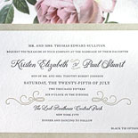 Kristen and Paul: wedding invitation letterpressed on bamboo paper with vintage floral envelope liner and calligraphy font, printed by Smock