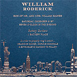 Gillian and William-the South Ferry wedding invitation from our PostScript Brooklyn collection customized with rose gold foil on 2 ply navy paper and vintage Brooklyn Bridge postcard on back of the reply card. Also shown are monogrammed wedding day stationery and napkins.