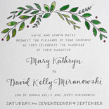 Mary and David - A floral motif and other charming illustrations grace this sweet wedding invitation